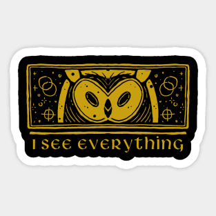 The Cosmic Owl I See EveryThing Sticker